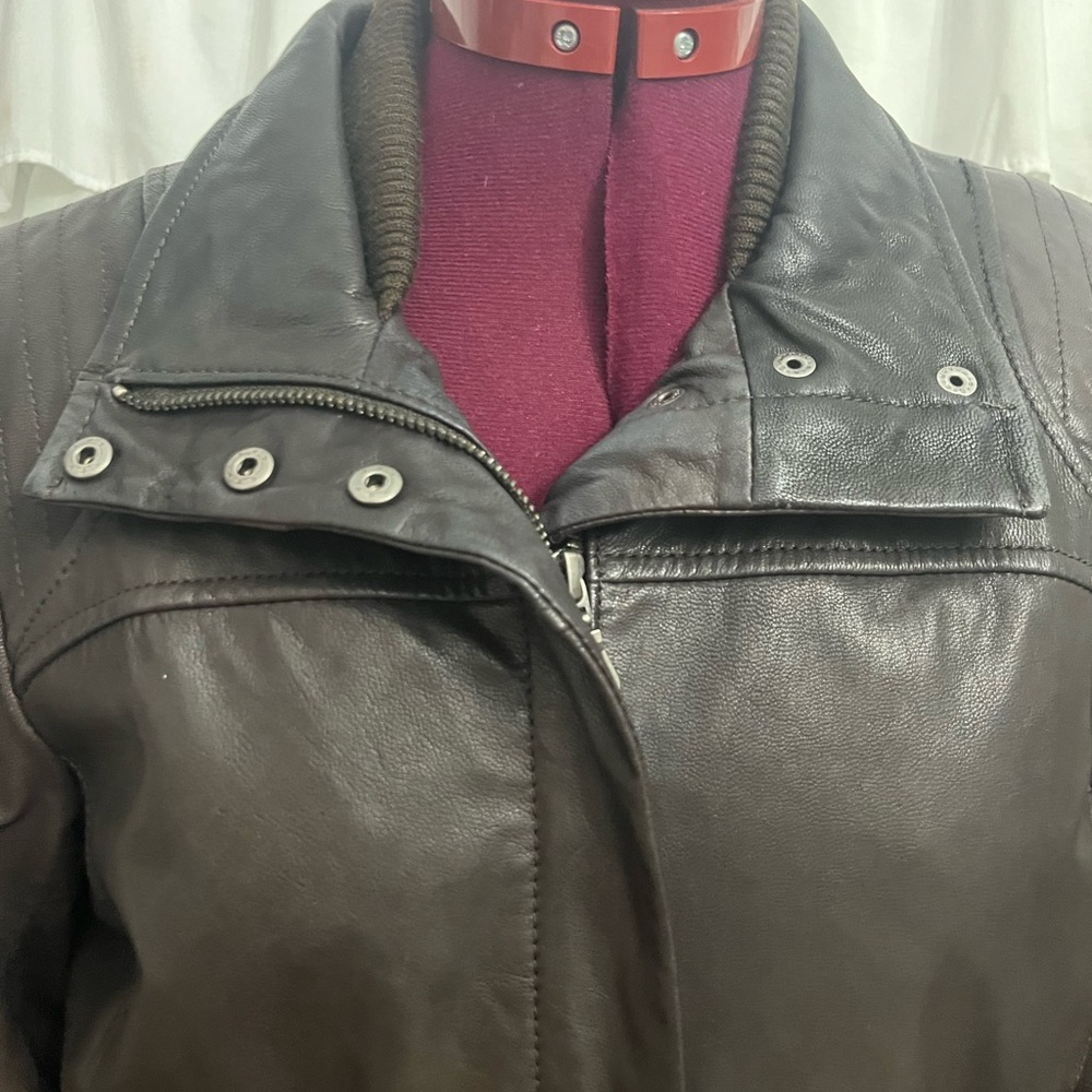 Women Danier Leather Coat thinslate lined